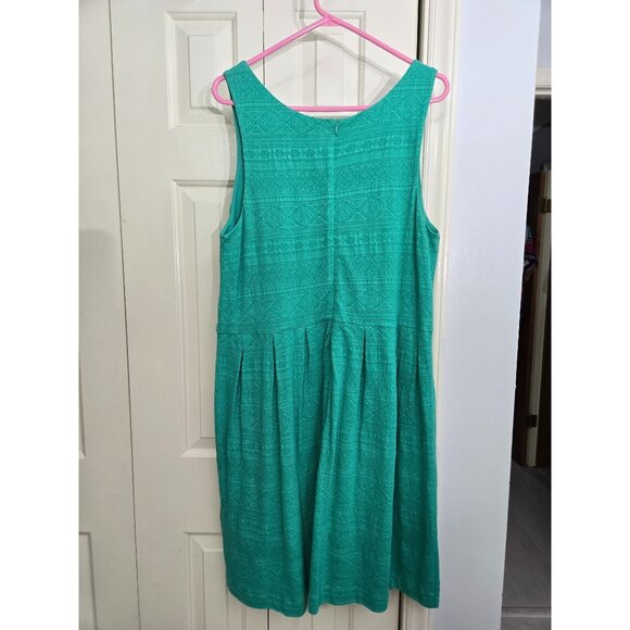 Womens casual Green Textured summer Fit & Flare Dress XL 16-18 - Picture 1 of 5